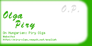 olga piry business card